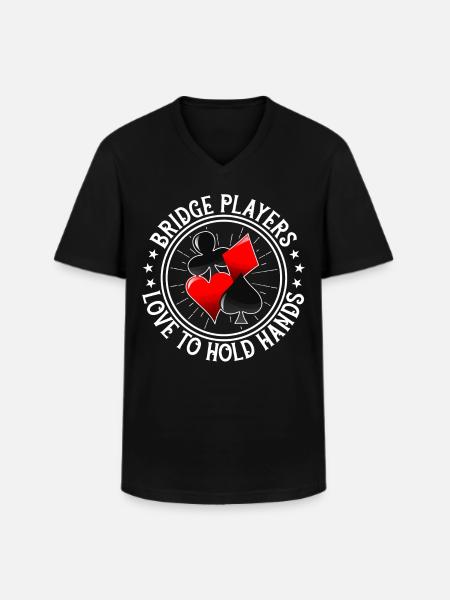 Bridge Player Card Game - Men's V-Neck T-Shirt - black