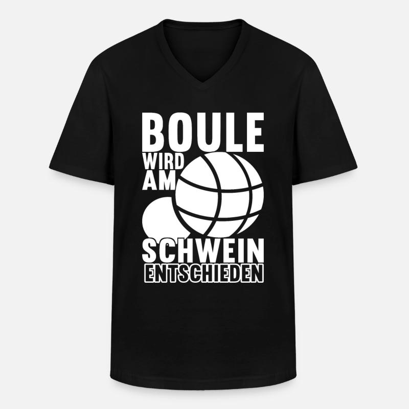 Boule Boulespieler - Männer-T-Shirt mit V-Ausschnitt - Schwarz
