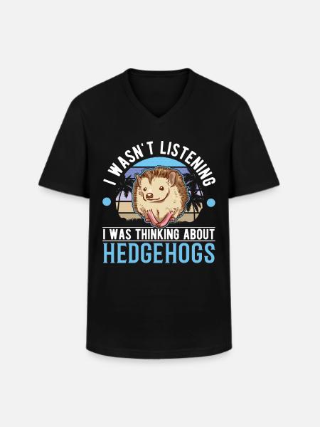 Igel Liehbaber Stacheligel - Männer-T-Shirt mit V-Ausschnitt - Schwarz