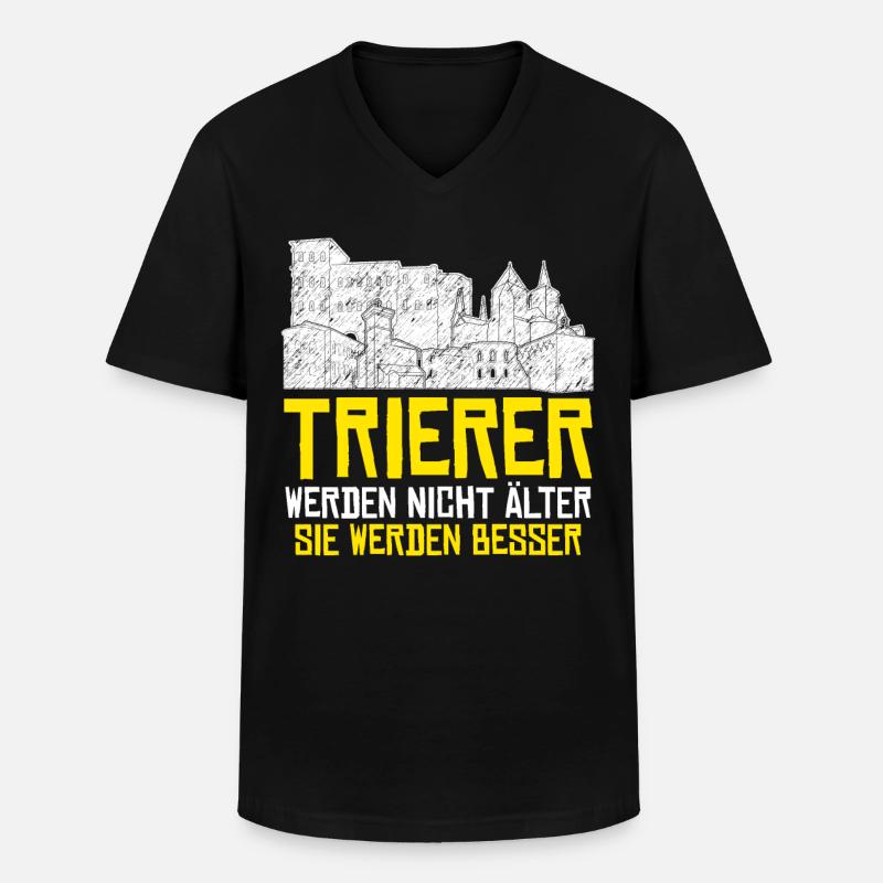 Trier Trierer - Männer-T-Shirt mit V-Ausschnitt - Schwarz
