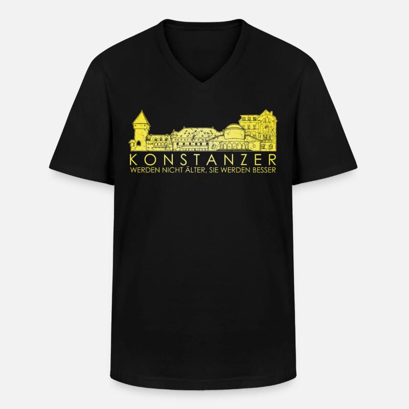 Konstanz Bodensee Konstanzer - Männer-T-Shirt mit V-Ausschnitt - Schwarz