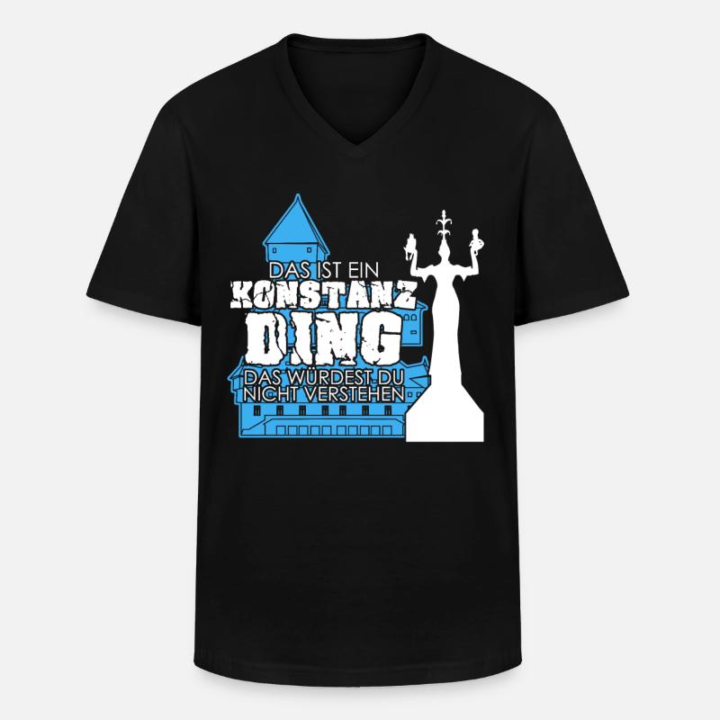 Konstanz Bodensee Spruch Konstanzer - Männer-T-Shirt mit V-Ausschnitt - Schwarz