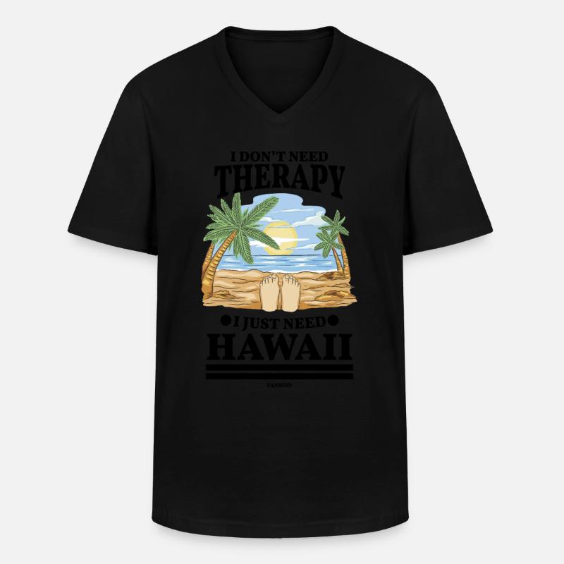 Hawaii - Männer-T-Shirt mit V-Ausschnitt - Schwarz
