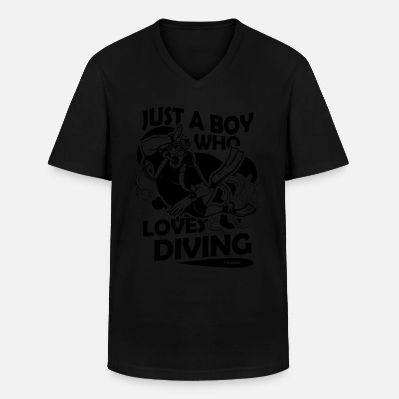 Tauchen - Männer-T-Shirt mit V-Ausschnitt - Schwarz