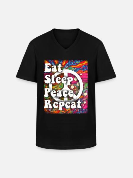 Hippie Gift Acidhead Flowerpower Hippi Hippy - Men's V-Neck T-Shirt - black