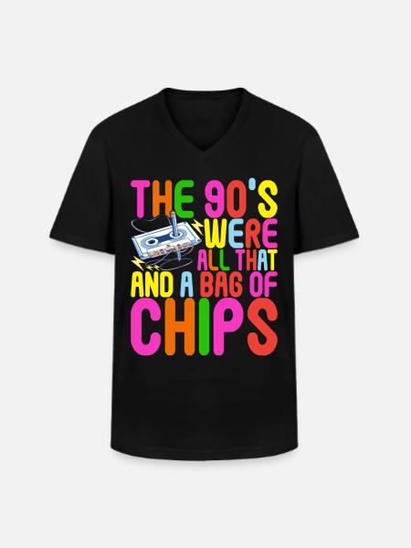 90s 90s 90s Party - Men's V-Neck T-Shirt - black