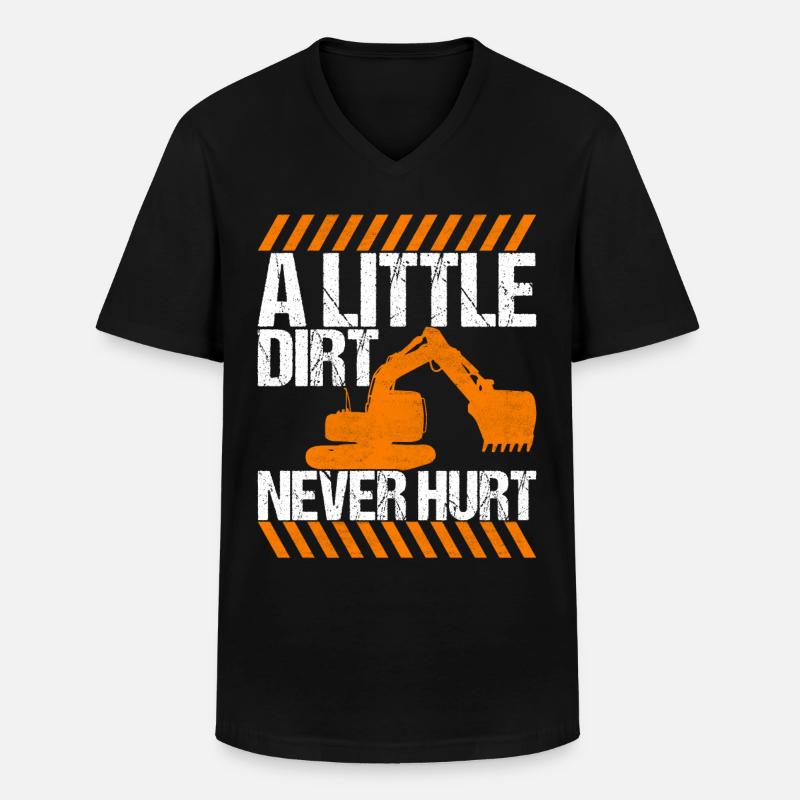 Baustelle Bagger Baggerfahrer - Männer-T-Shirt mit V-Ausschnitt - Schwarz