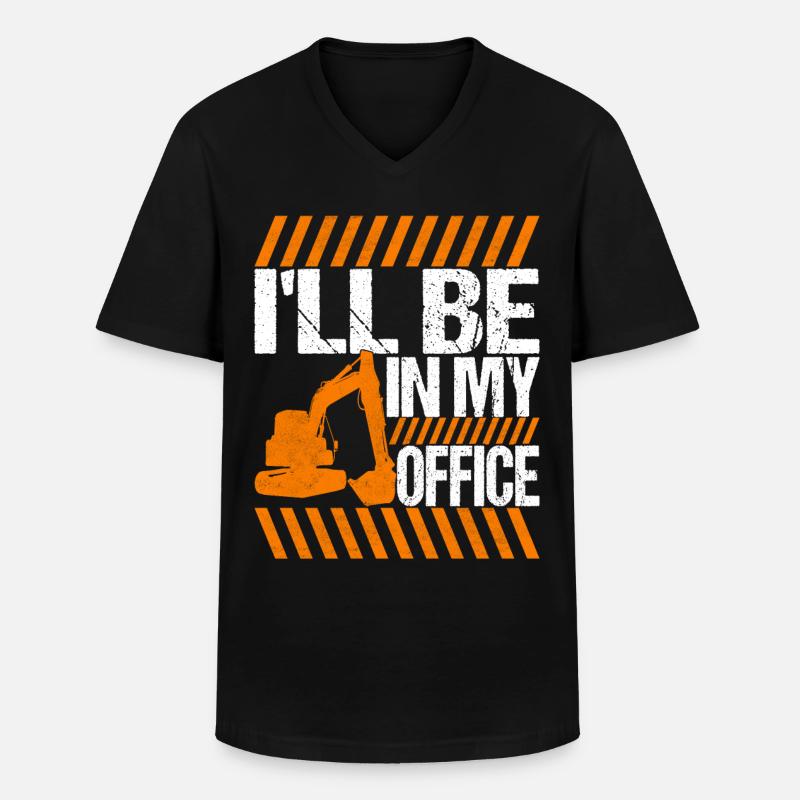 Baustelle Bagger Baggerfahrer - Männer-T-Shirt mit V-Ausschnitt - Schwarz