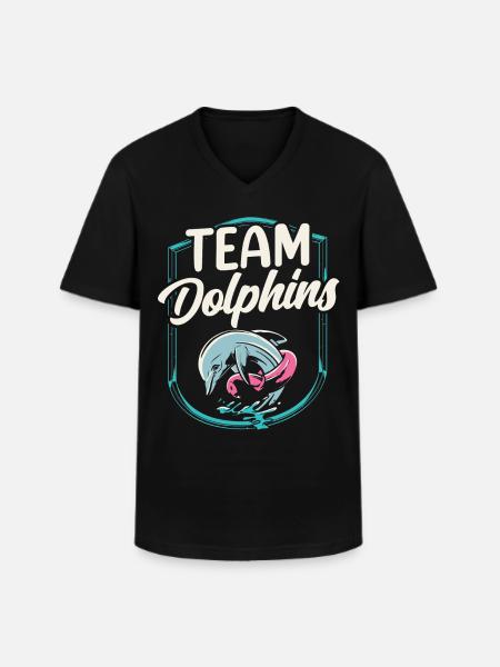 Team Dolphins Dolphin Dolphin Lovers - Men's V-Neck T-Shirt - black