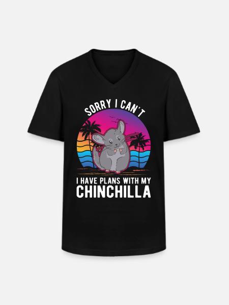 Chinchilla Liebhaber - Männer-T-Shirt mit V-Ausschnitt - Schwarz