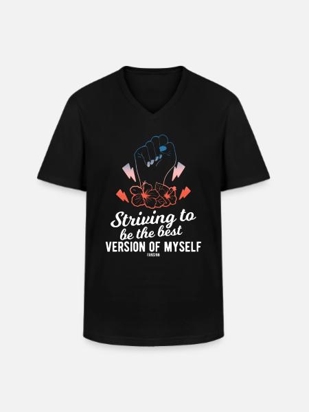 Hand Blume Mutter Frau Spruch - Männer-T-Shirt mit V-Ausschnitt - Schwarz