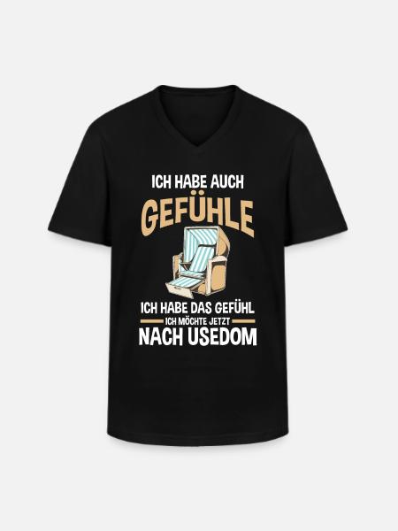 Ostsee Usedom - Männer-T-Shirt mit V-Ausschnitt - Schwarz