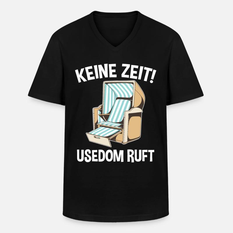 Ostsee Usedom - Männer-T-Shirt mit V-Ausschnitt - Schwarz