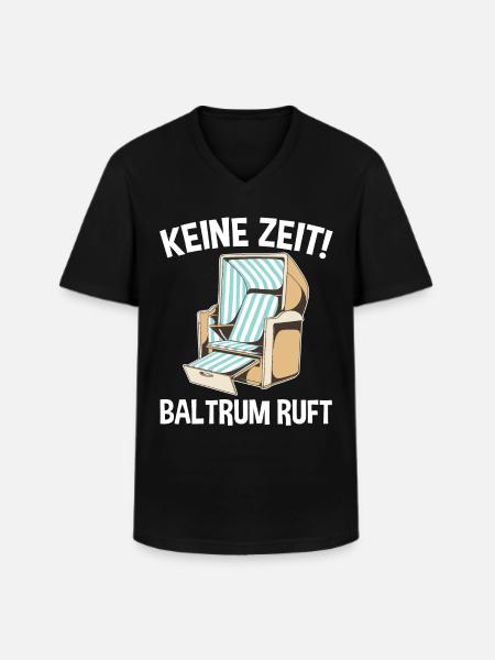 Nordsee Baltrum - Männer-T-Shirt mit V-Ausschnitt - Schwarz