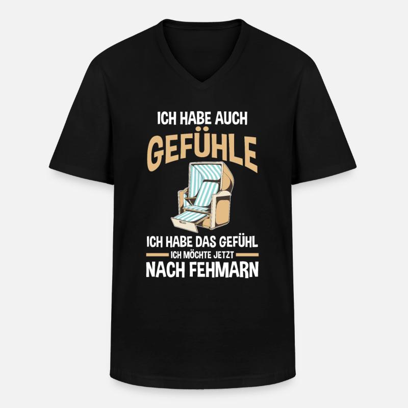 Ostsee Fehmarn - Männer-T-Shirt mit V-Ausschnitt - Schwarz