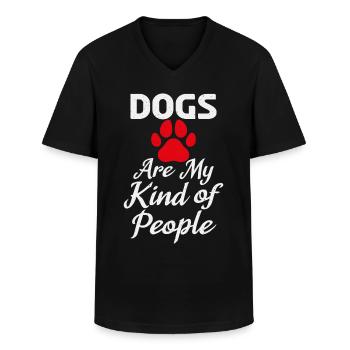 Fantastisches Hundeshirt Mit Hunden Darauf - Männer-T-Shirt mit V-Ausschnitt - Schwarz - Vorne - AI Model Male 178 dark (178cm)