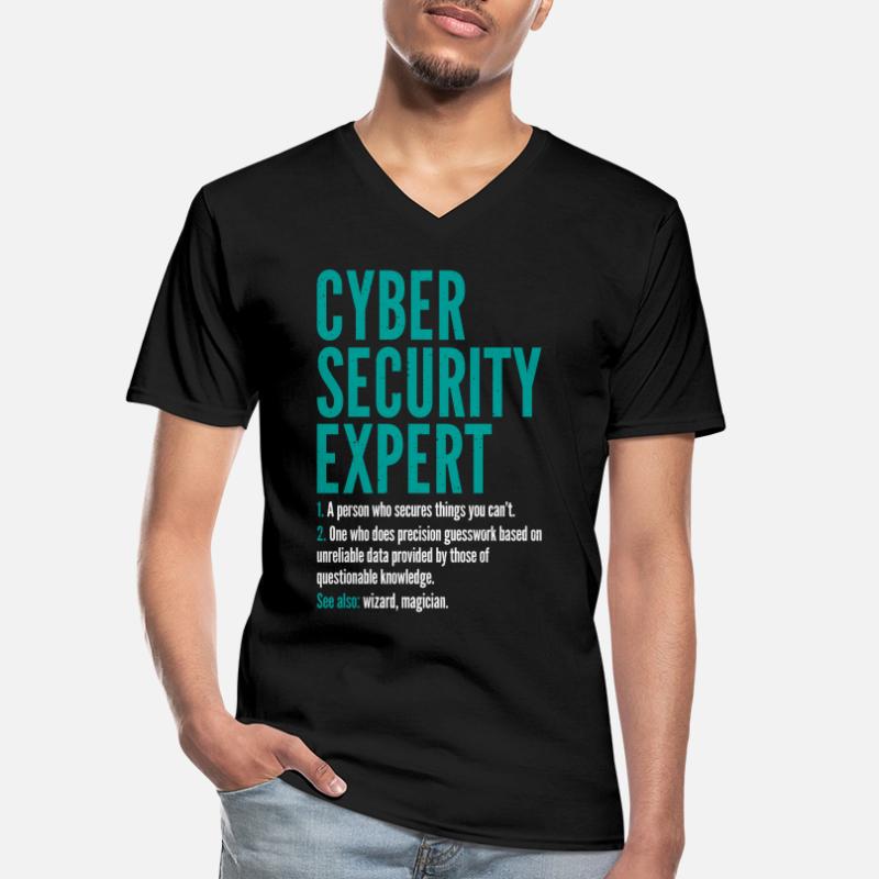 Cyber Security Expert Definition Coding Hacker Männer-T-Shirt mit V-Ausschnitt