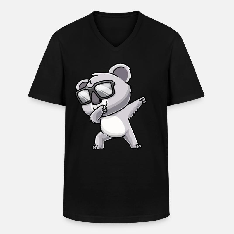 Dabbing Koala Mit Sonnenbrille - Männer-T-Shirt mit V-Ausschnitt - Schwarz