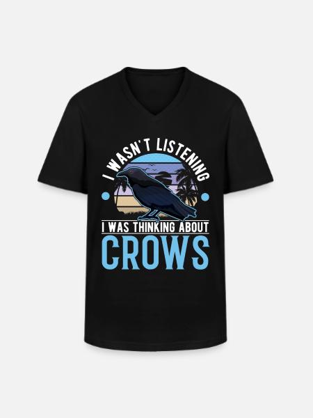 Kragegave Ravn Krage Ravn Opdrætter - Klassisk herre T-shirt med V-udskæring - sort