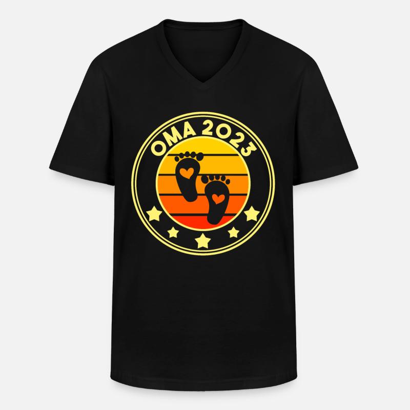 Großmutter 2023 Schwanger Werdende Oma - Männer-T-Shirt mit V-Ausschnitt - Schwarz