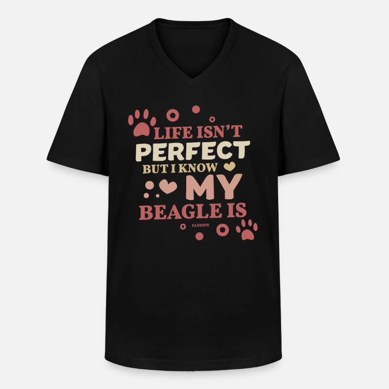 Mon Beagle est parfait - T-shirt col V Homme - noir