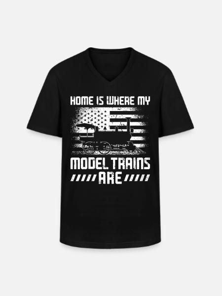Steam Train Driver Trainspotting - Men's V-Neck T-Shirt - black