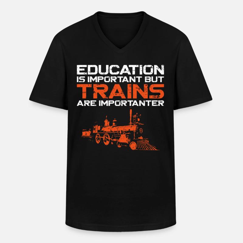 Steam Train Driver Trainspotting - Männer-T-Shirt mit V-Ausschnitt - Schwarz