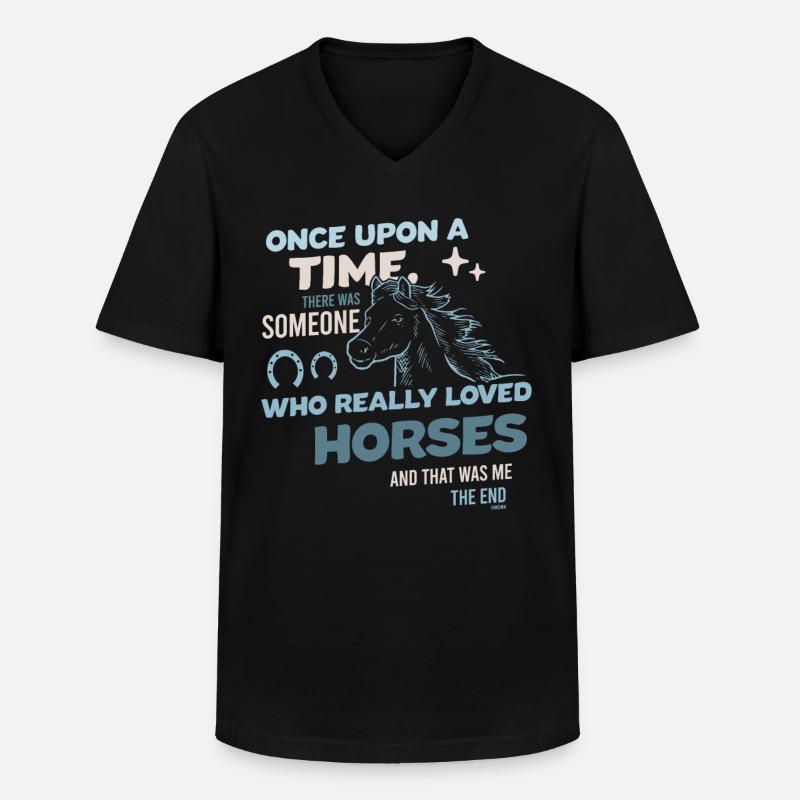 ich liebe Pferde - Männer-T-Shirt mit V-Ausschnitt - Schwarz