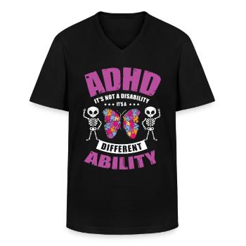 Adhs Es Ist Eine Andere Behinderung - Männer-T-Shirt mit V-Ausschnitt - Schwarz - Vorne - AI Model Male 178 dark (178cm)
