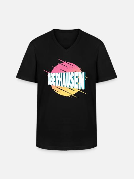 Oberhausen Germany City Font Vintage Retro - Men's V-Neck T-Shirt - black