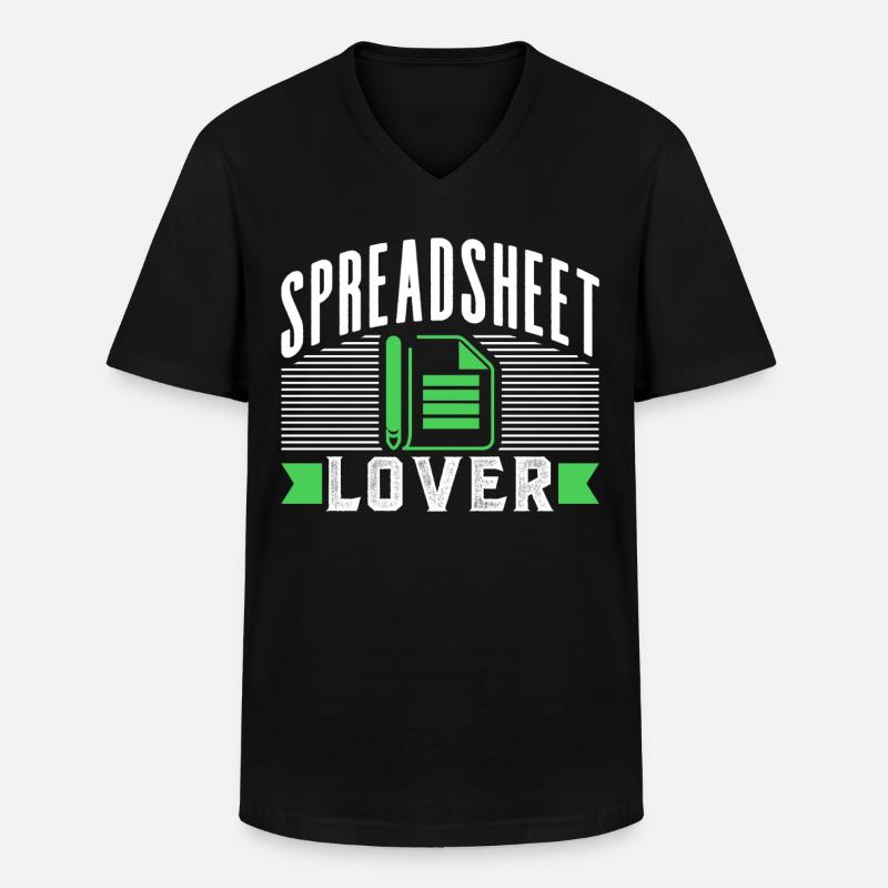 Tableur Lovers Table Tableur - T-shirt col V Homme - noir