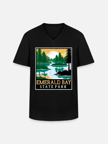 State Park Nevada Emerald Bay California Camping - Men's V-Neck T-Shirt - black