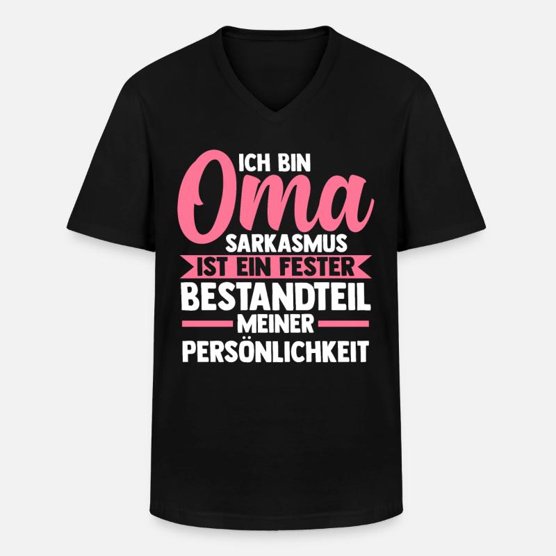 Großmutter Großmama Omi Oma - Männer-T-Shirt mit V-Ausschnitt - Schwarz