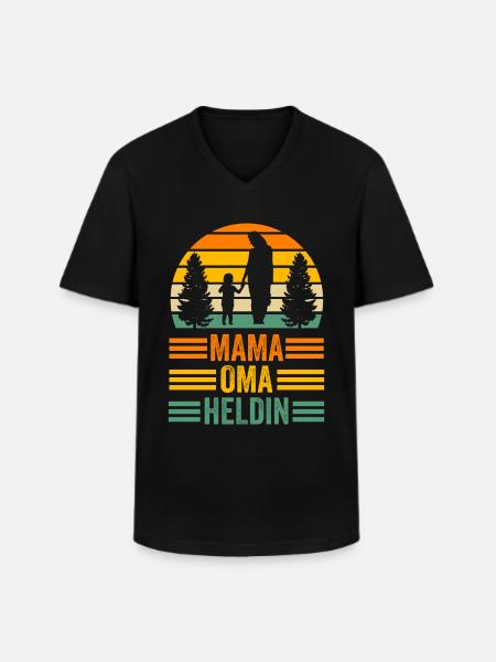 Großmutter Großmama Omi Oma - Männer-T-Shirt mit V-Ausschnitt - Schwarz