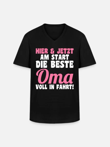 Großmutter Großmama Omi Oma - Männer-T-Shirt mit V-Ausschnitt - Schwarz