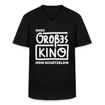 Ganz Großes Kino mein Schätzelein - Männer-T-Shirt mit V-Ausschnitt - Schwarz - Vorne - AI Model Male 178 dark (178cm)