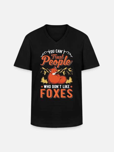 Fuchs Geschenk Rotfuchs - Männer-T-Shirt mit V-Ausschnitt - Schwarz