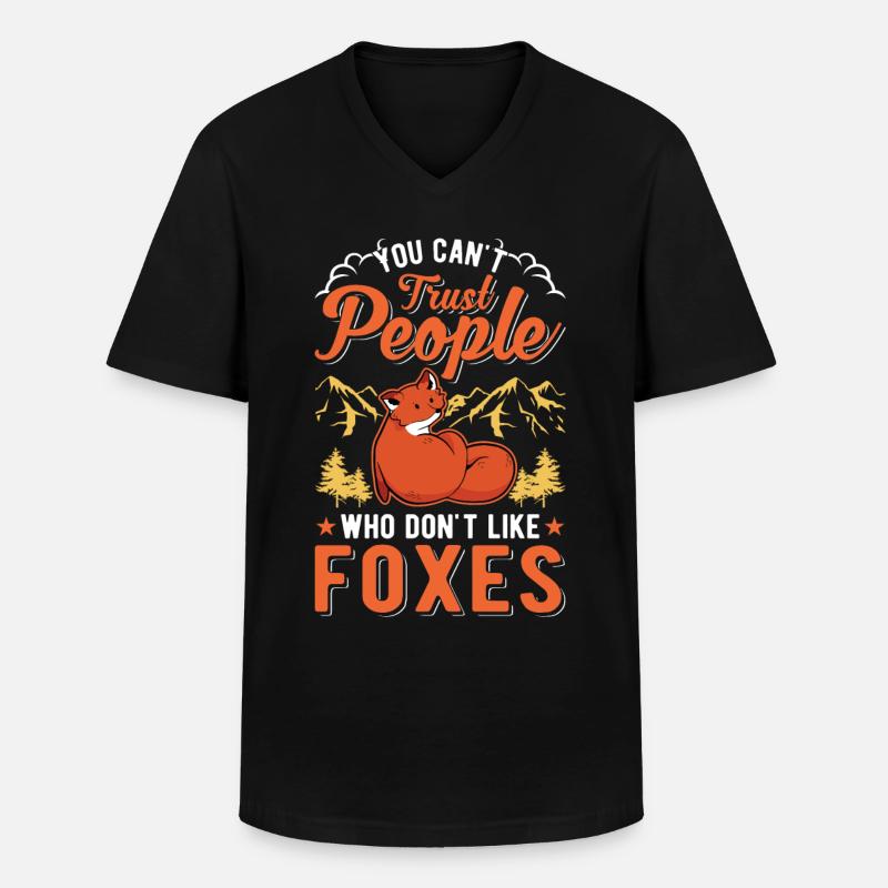 Fuchs Geschenk Rotfuchs - Männer-T-Shirt mit V-Ausschnitt - Schwarz
