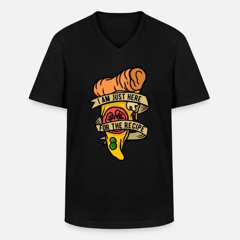 Pizzabäcker Pizzaiolo Pizzarezept - Männer-T-Shirt mit V-Ausschnitt - Schwarz