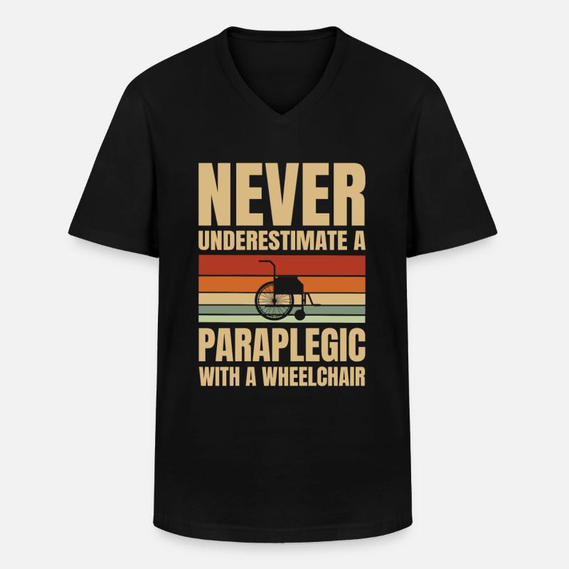 Never underestimate a - Men's V-Neck T-Shirt - black