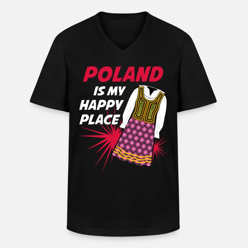 Polen Pole Tracht Polnisch - Männer-T-Shirt mit V-Ausschnitt - Schwarz