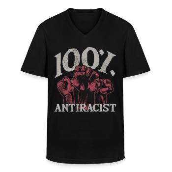 Punk Rock Anti-racism, against racism - Men's V-Neck T-Shirt - black - Front - AI Model Male 178 dark (178cm)