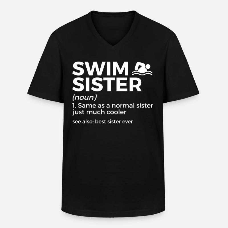 Schwimmer Schwimmen Spruch - Männer-T-Shirt mit V-Ausschnitt - Schwarz