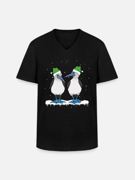 Seabirds Blue-footed Christmas - Men's V-Neck T-Shirt - black