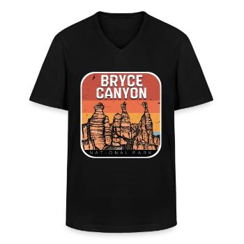 Bryce Canyon National Park Randonnée Nature Souvenir - T-shirt col V Homme - noir - Devant - AI Model Male 178 dark (178cm)