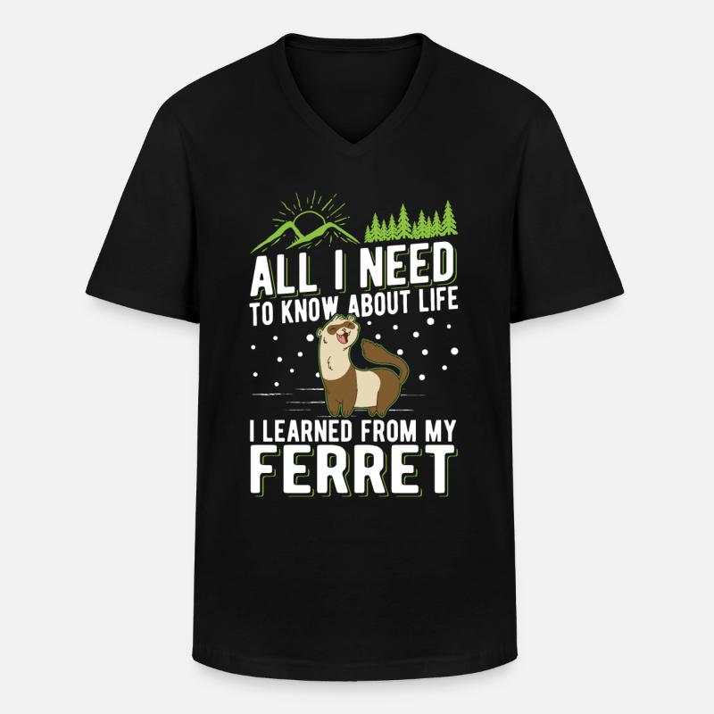 Frettchen Spruch Ferret - Männer-T-Shirt mit V-Ausschnitt - Schwarz