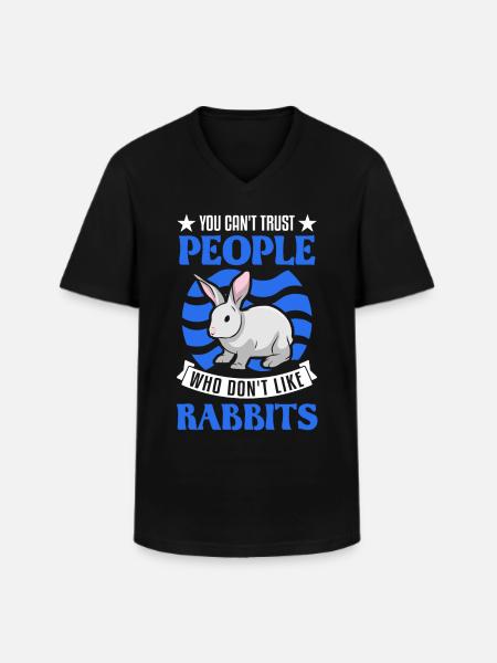 Lapin Lapin Lapin Lapin - T-shirt col V Homme - noir