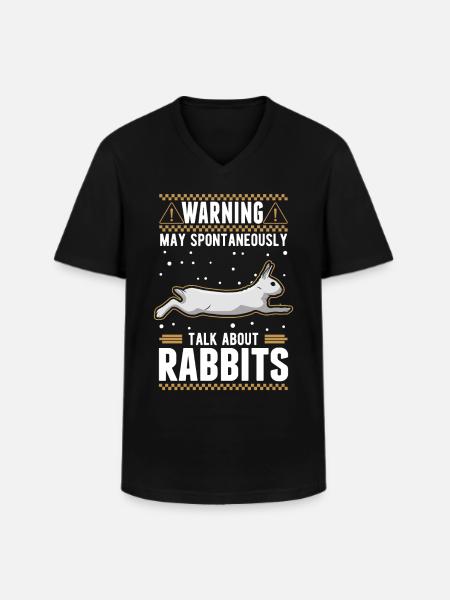 Rabbit Rabbit Rabbit - Men's V-Neck T-Shirt - black