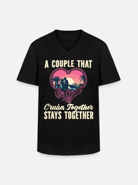 Cruise Ship Vacation Couples - Men's V-Neck T-Shirt - black