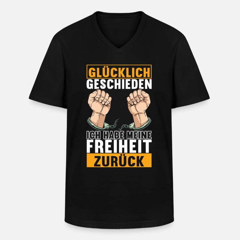 Geschieden Scheidung - Männer-T-Shirt mit V-Ausschnitt - Schwarz